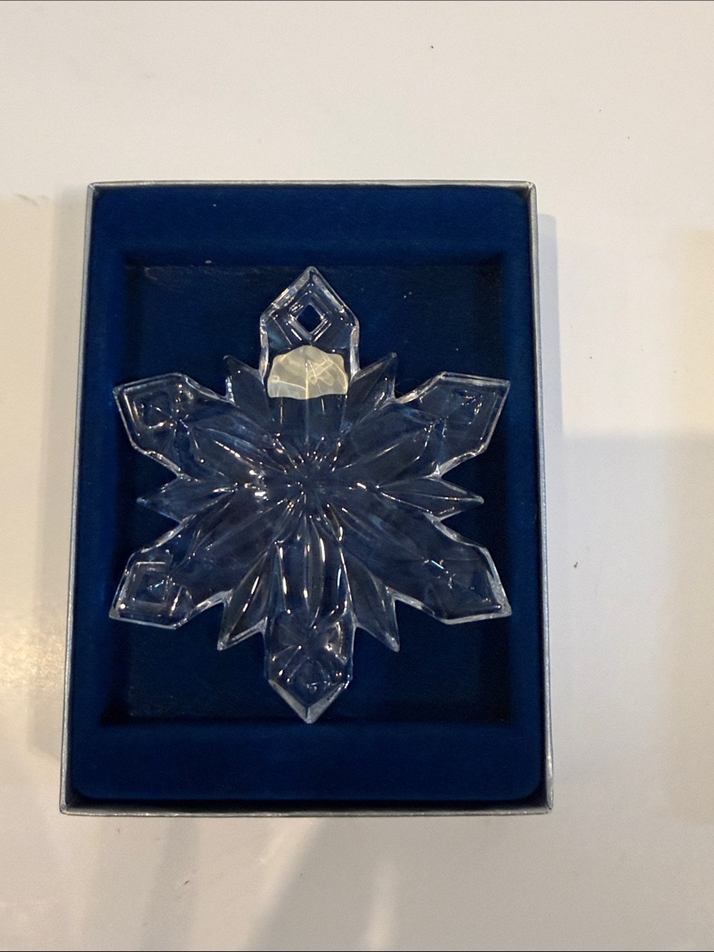 Mikasa Clear Glass Snowflake Holiday Ornament NWT